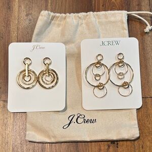 S/2 J. Crew gold colored earrings